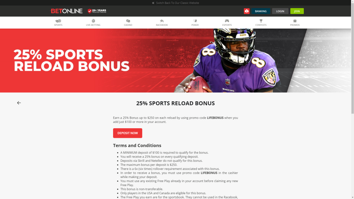 sportsbook reload bonuses