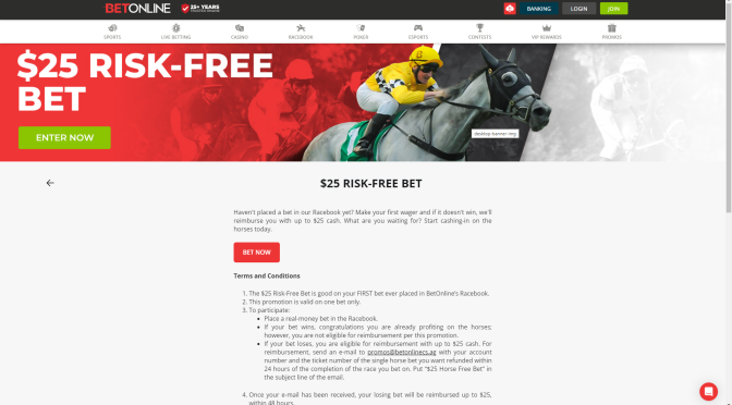 BetOnline’s Free $25 Racebook Offer: No-Risk First Bet!