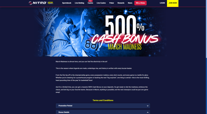 March Madness 2025: 500% Cash Bonus at Nitrobetting!