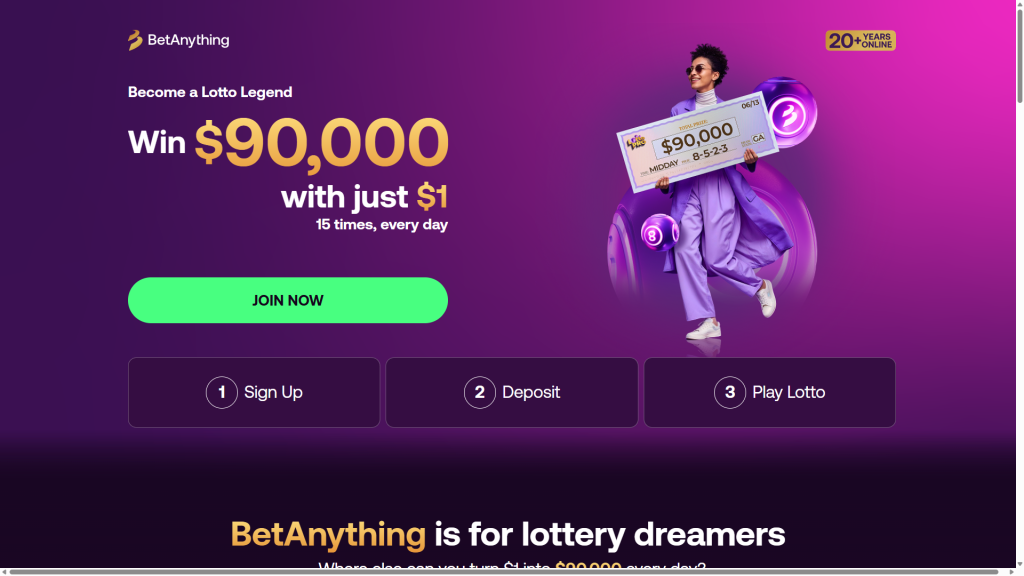 BetAnything Lottery promo